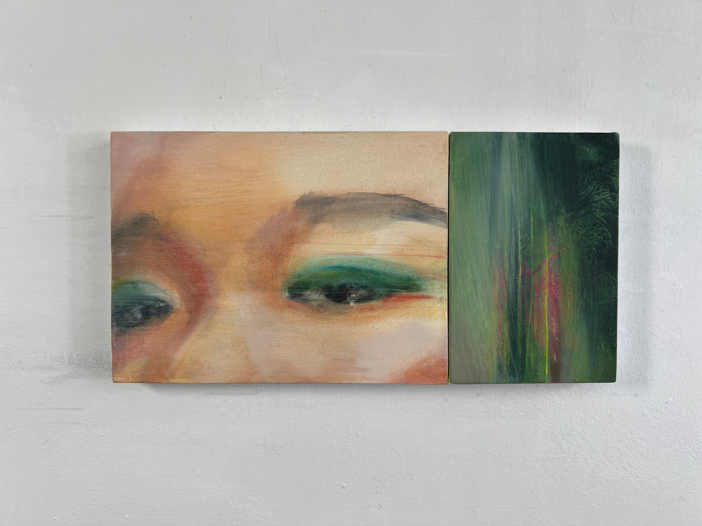 Green, Veiled Diptych